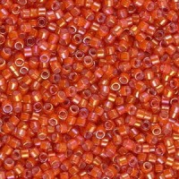 Miyuki delica Beads 11/0 - White lined flame red ab DB-1780